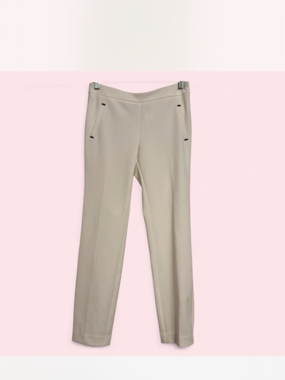 Slim Tailored Cream Trousers